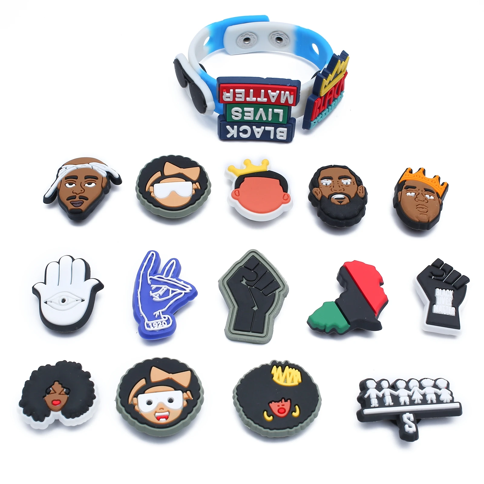 Одиночная распродажа 1 шт. черные пряжки для обуви ПВХ JIBZ крокса Очаровательная