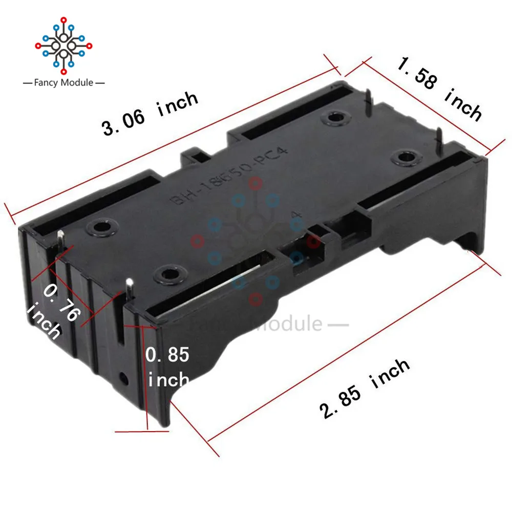 2 слота 3 7 V 18650 Коробка для хранения литиевых батарей пластиковый чехол с булавкой