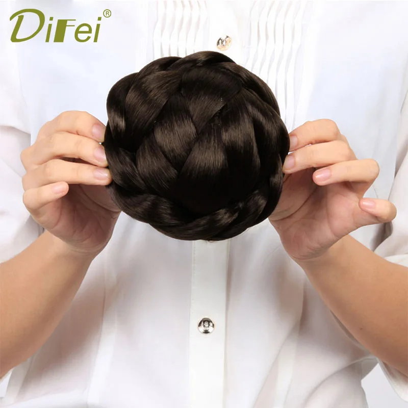 DIFEI женский высокотемпературный Синтетический Плетеный шиньон заколка для волос