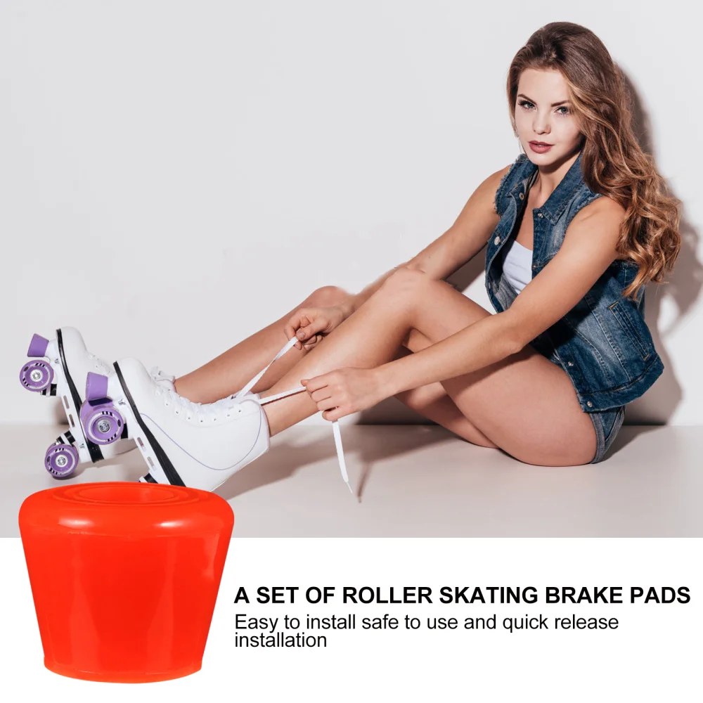 

4pcs Exercise Roller Skates Brake Pads Roller Skates Brake Pad Brake Blocks