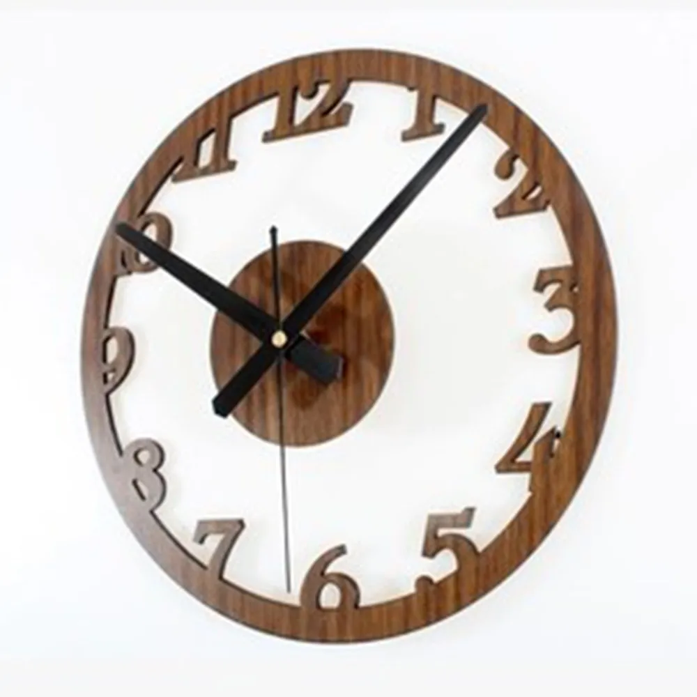 Creative Wooden Wall Clocks Simple Digital Circle DIY Clock Vintage Shop Hanging Watch European Home Deco | Дом и сад