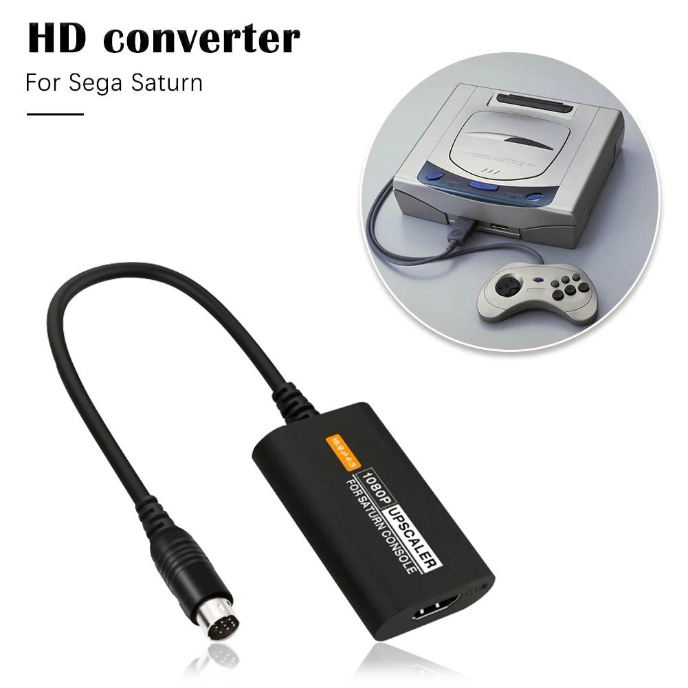 

Game Console to HDMI-Compatible Adapter for SEGA Saturn 1080P HDTV Converter with Cable 16/9 4/3 Television Connector Gadgets