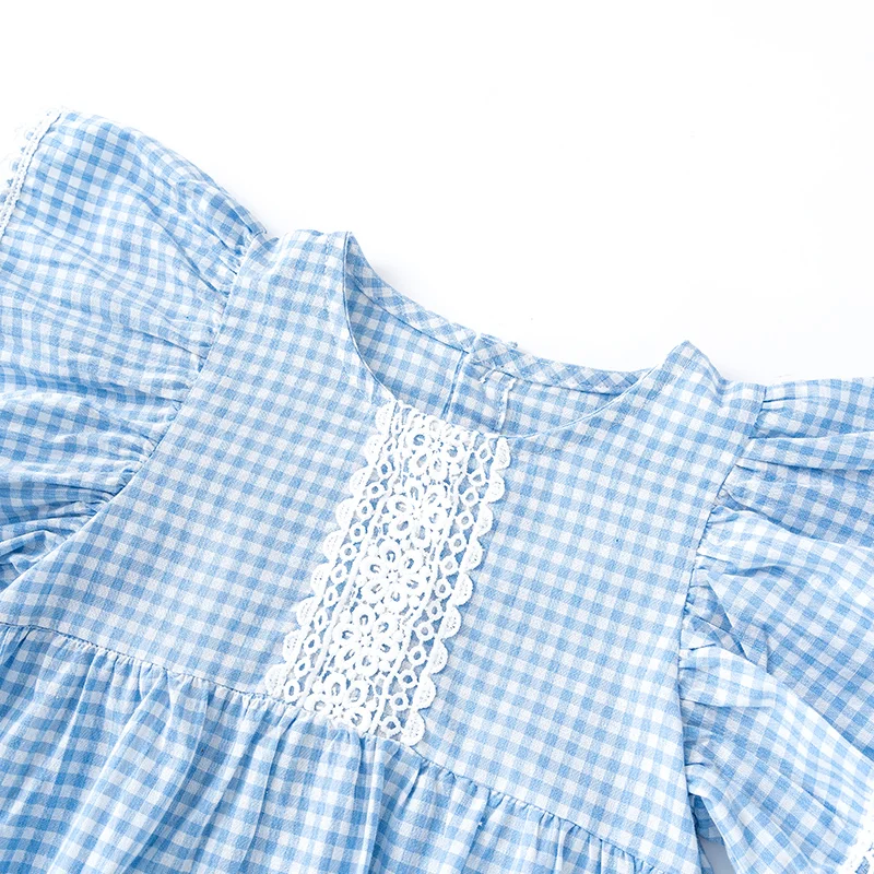 

2 Pcs Newborn Girl Rompers Outfits Fashion Cute Toddler Kids Baby Girl Lattice Ruffle Jumpsuit Dress Summer Casual Clothes