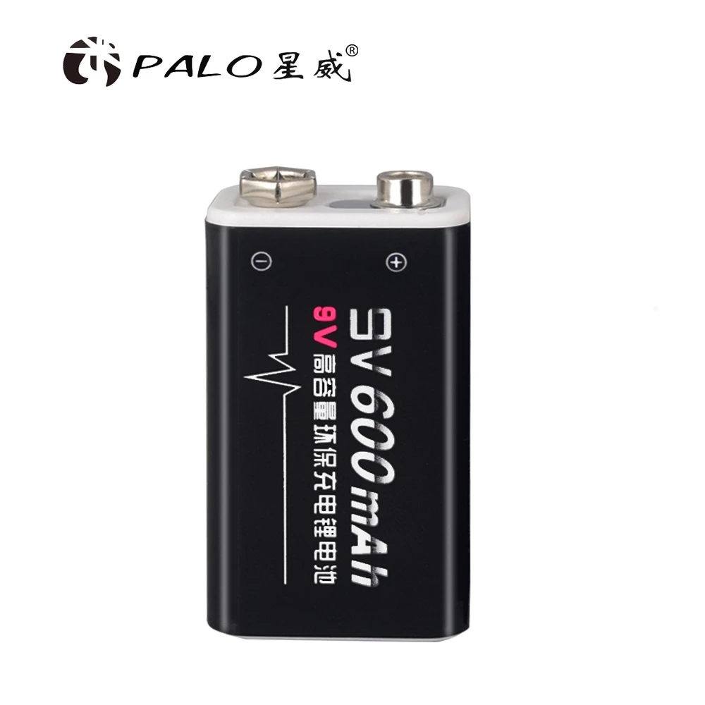 2 шт./компл. палка батарея PALO 9V батареи 6f22 6F22X 6LR61 li ion 600mAh аккумуляторная для радио