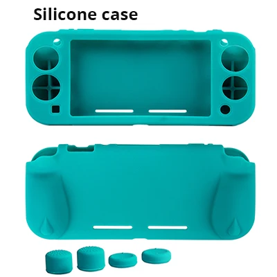 SiliconeTurquoise Мягкий ТПУ чехол CHINFAI для shand Switch Lite эргономичный Нескользящий Резиновый защитный чехол-подставка для NS Switch Lite мини-консоль - Цвет: SiliconeTurquoise
