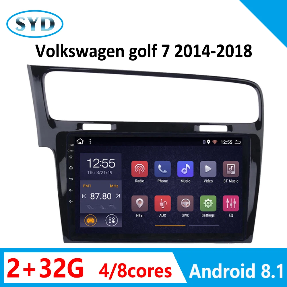 Автомагнитола для Volkswagen Golf 7 no 2 Din 2014 2018 Android 8 1 мультимедийная система Поддержка FM