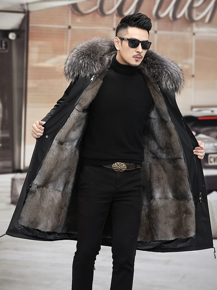 2020 Водонепроницаемая парка зимняя куртка мужская шуба из натурального меха