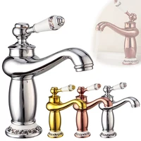 Bathroom Basin Faucet Antique Copper Cold And New Water Mixer Tap Single Handle European Retro Style Vanity Sink Washbasin Tap