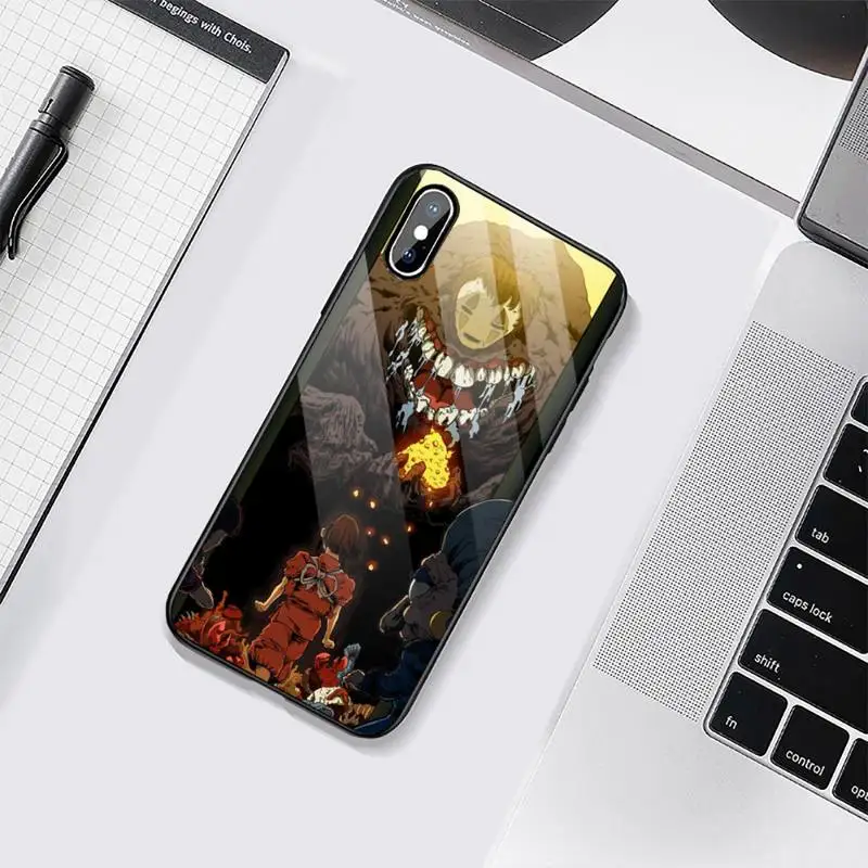 

Anime Cute Cartoon Spirited Away Faceless Man Phone Case Tempered glass For iphone 6 6S 7 8 plus X XS XR 11 12 mini PRO MAX