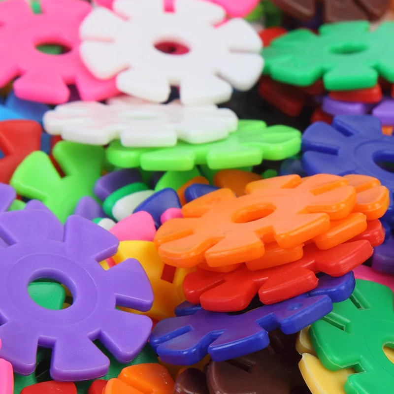 Большие строительные блоки в виде снежинок для детей пластиковые детские