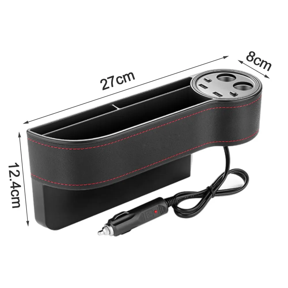 

Car Seat Gap Slit Pocket Catcher Organizer Pu Leather Storage Box Phone Bottle Cups Holder Auto Car Accessories Interior