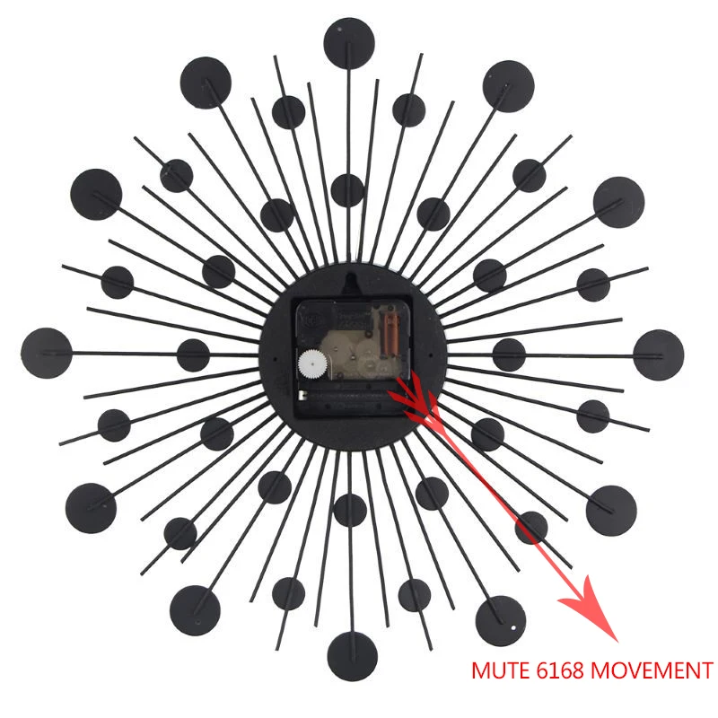 33 см 3D винтажные часы металлические настенные с кристаллами Роскошные Алмазные