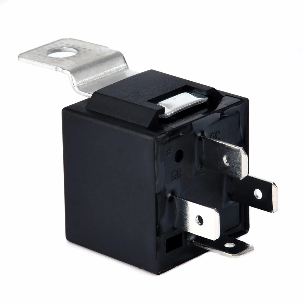 1 шт. чёрное реле постоянного тока 12 В 40 А 4 контакта прочное для автомобилей