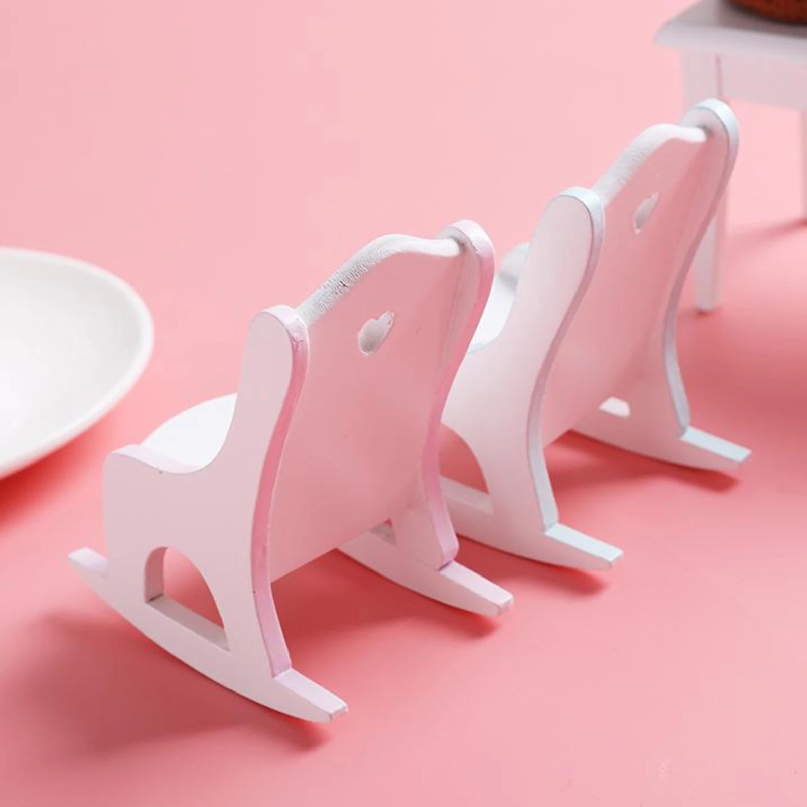 

1/12 Scale Dollhouse Miniature Pink Child's Rocker Furniture Rocking Chair
