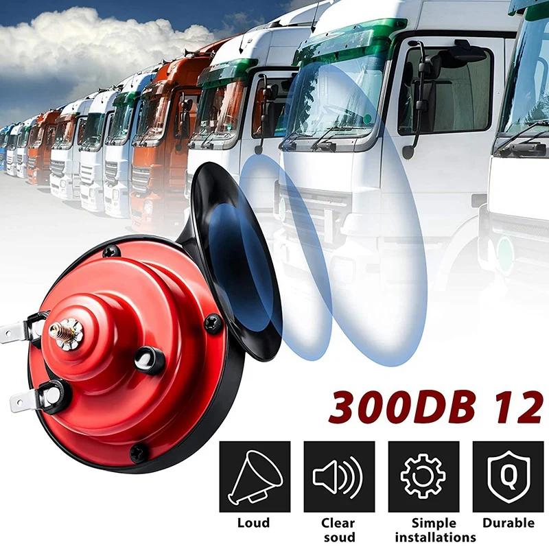 

4Pcs 300DB Loud Train Horn for Truck Air Electric Snail Horns 12V High Low Tone Horns Waterproof Auto Air Horn Loud Horn