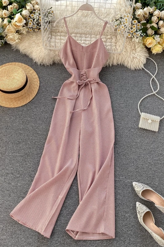 Женские широкие леггинсы в клетку европейском и американском стиле с V образным