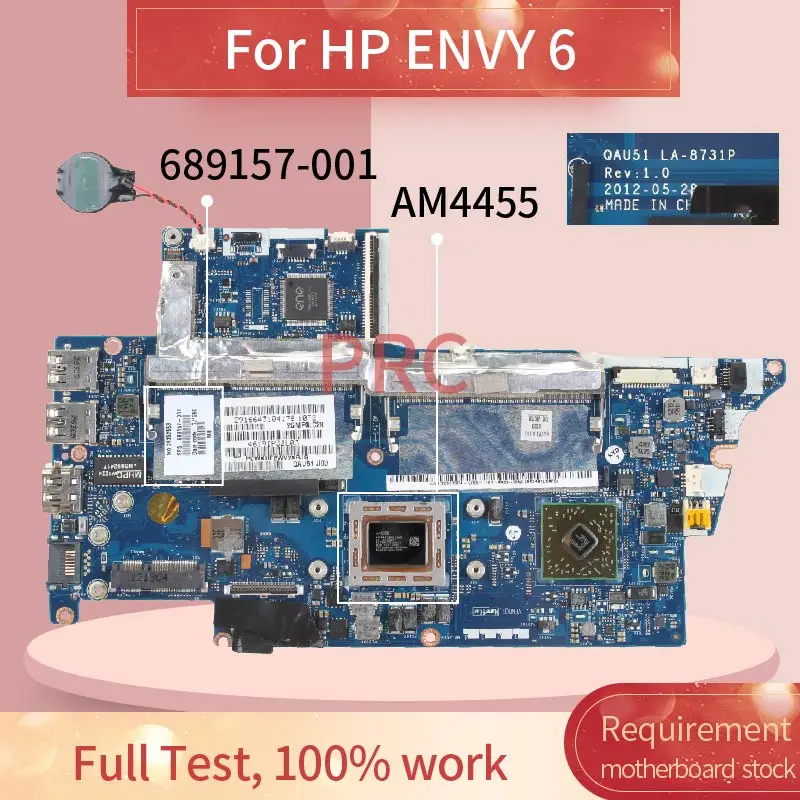 689157-001 689157-501 Материнская плата для ноутбука HP ENVY4 ENVY6 AM4455 материнская плата для ноутбука QAU51 LA-8731P AMD