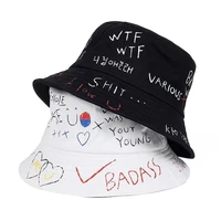 1pc 2021 sunscreen bucket hat fishing outdoor hip hop cap mens summer fisherman bob graffiti hat for men women couples gifts