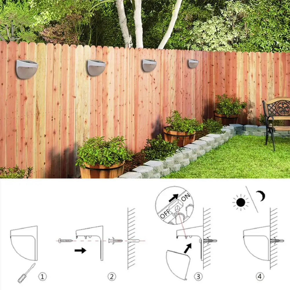 

6 LED Wall Mount Solar Light For Yard Path Driveway Lanscape Lighting IP55 Waterproof Yard Outdoor Garden Night Lamp