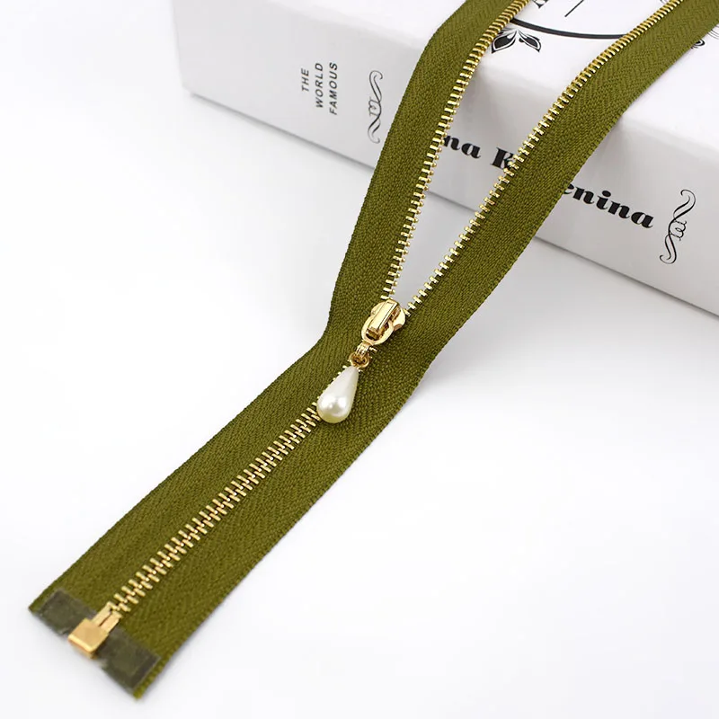 ArmyGreen Meetee 2/5 шт. 40-70 см 3# металлическая молния с открытым концом автоматической блокировки Золотая жемчужина слайдер DIY сумки кошелек одежды Декор застежкой-молнией швейная фурнитура - Цвет: ArmyGreen
