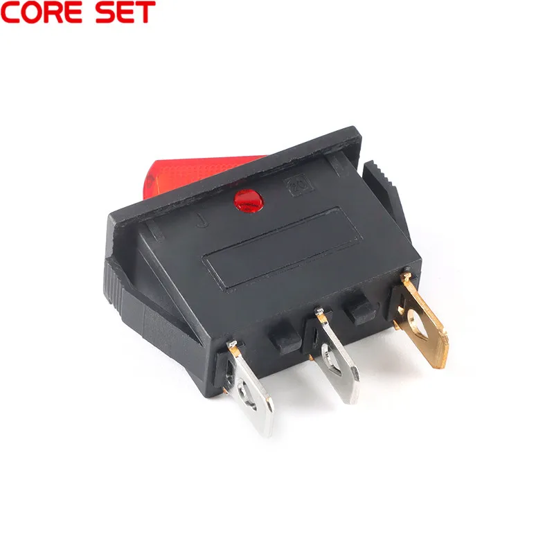 Переключатель кнопочный KCD3 прозрачный с крассветодиодный светодиодсветильник