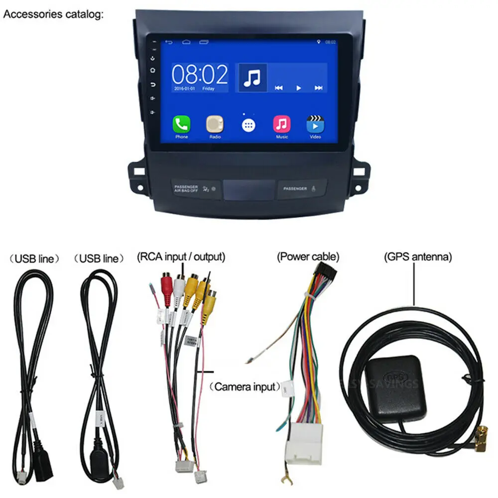 2din Android 10.1 Car Radio Multimedia Player Autoradio for Mitsubishi Outlander 2006-2008 2009 2010 2011 2012 Navigation GPS | Автомобили