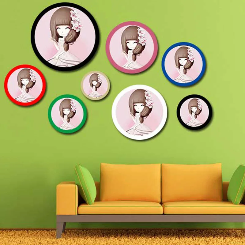 Простая круглая фоторамка из массива дерева современная подвесная сделай сам