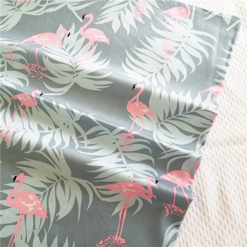 100% хлопок поплин ткань с принтом фламинго мультяшным для платья рубашка ручной