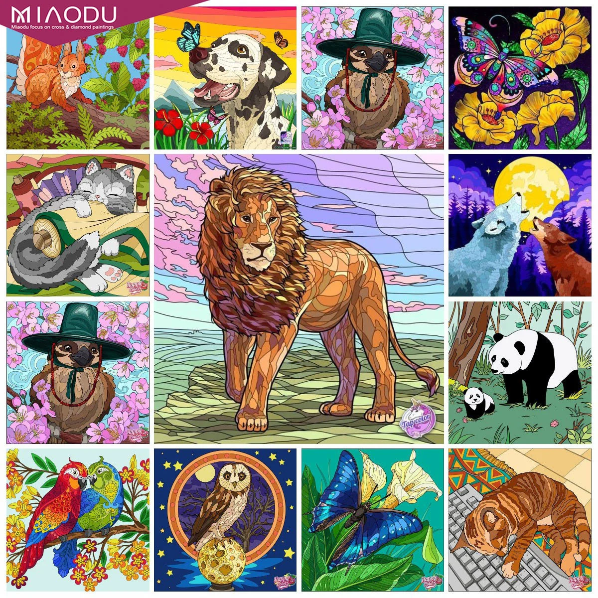 

5D Diamond Painting Cartoon Fantasy Animals Cute Dog Lion Embroidery Cross Stitch Kits Abstract Art Mosaic Full Drill Home Decor