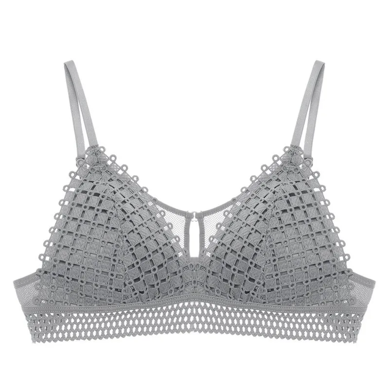 BEFORW Comfortable Seamless Adjustable Bralette Lace Hollow Out Backless Bra Sexy Lingerie Wireless Push Up Bras For Women