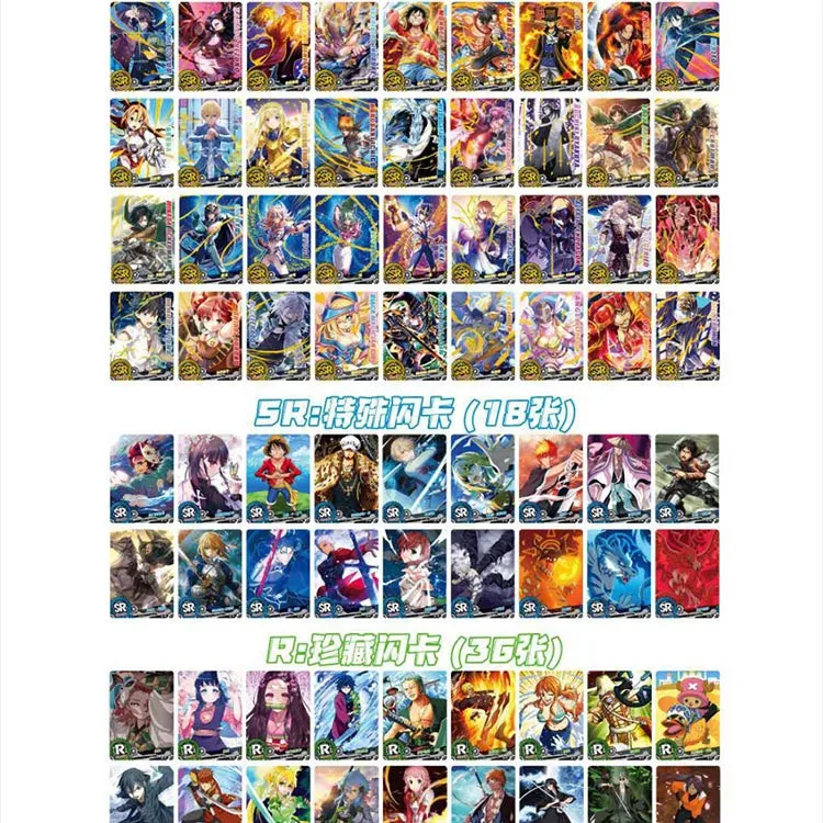 

Anime Movie Luffy Zoro Nami Usopp Sword Art Online Kirigaya Kazuto Yuuki Asuna Fate Demon Slayer Cards Game Trading Children Toy
