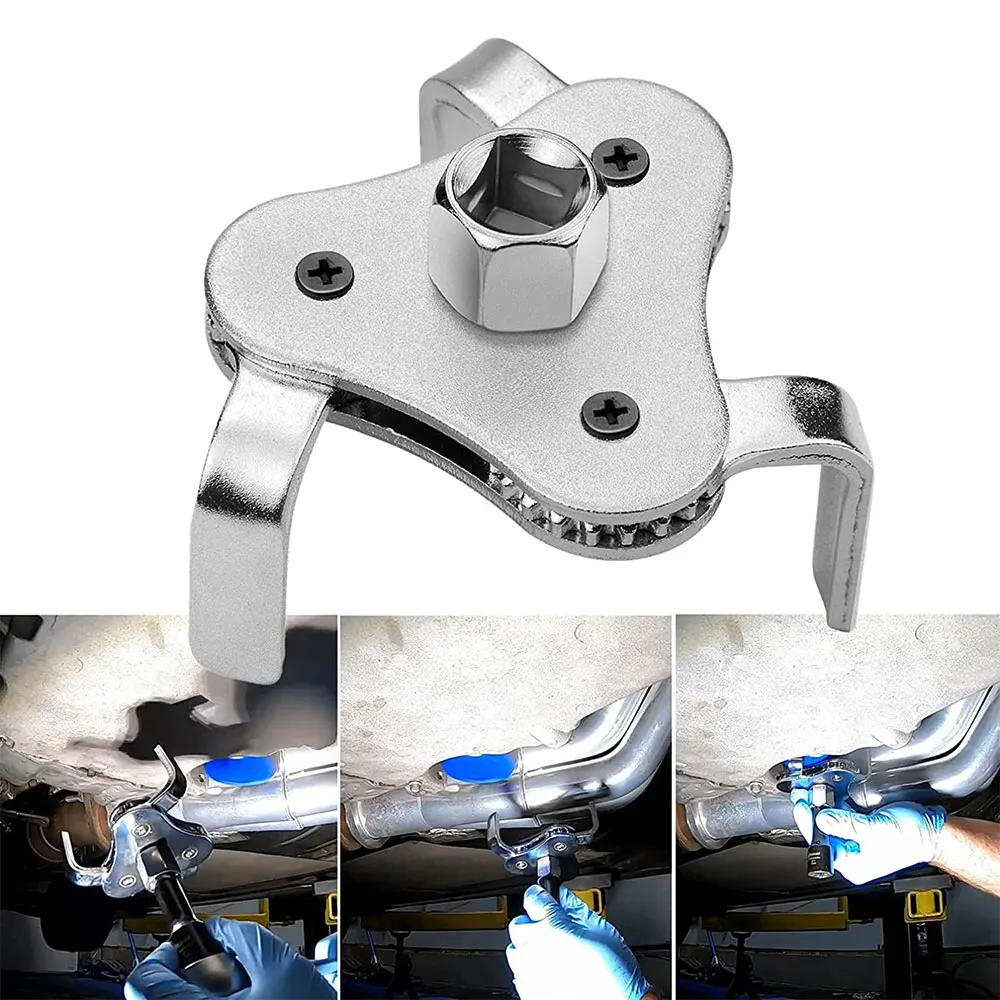 

Universal 3 Jaw Oil Filter Remover Tool Car Repair Adjustable Two Way Removal Key Spanner Oil Filter Wrench 53-108mm 45 Steel