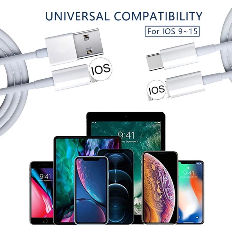 Оригинальный кабель зарядного устройства PD USB Type-C с подсветкой 20 Вт для Apple iPhone 12 11