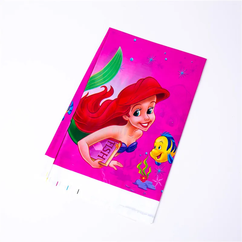 Table cloth 1pcs 90pcs Cute happy birthday Mermaid Ariel girls baby shower party decoration banner table cloth straws cup plates supplier - Цвет: Table cloth 1pcs