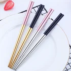 Палочки для еды из матовой нержавеющей стали, 6 пар, металлические палочки для суши продукты из лапши, многоразовые