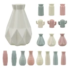 Современный цветок в скандинавском стиле, Ярко-белый, розовый пластиковый цветочный горшок, домашний стол, Цветочная композиция, геометрический Декор вазы