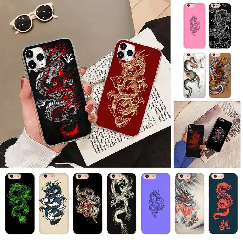 

Japanese DRAGON aesthetic Phone Case for iPhone 12 Pro Max X XS MAX 6s 78 Plus Cover Bumper for SE 2020 Silicone Case Fundas