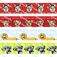 wl 50 yards 16 75mm cute dog grosgrain ribbon gift wrapping hair bow diy party decoration craft supplies animal collar