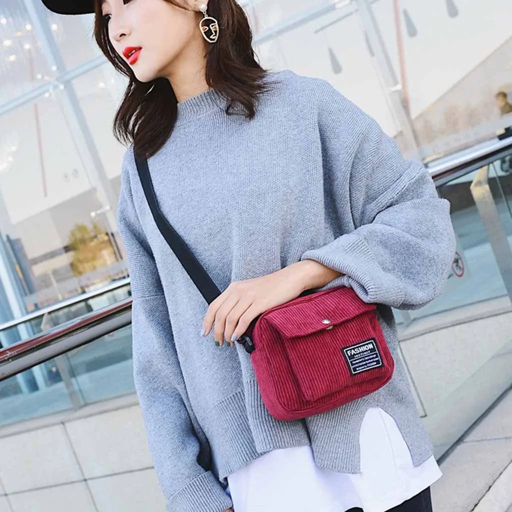 Вельветовая женская сумка на плечо простые холщовые сумки для женщин 2020