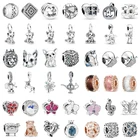 Новые модные шармы, оригинальные стеклянные бусины с изображением щенка, лошади, улитки, подходят для оригинальных женских браслетов Pandora, ювелирные изделия в подарок