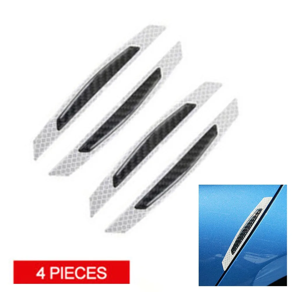 

4PCS Stickers Car Side Door Protection Guard Real Carbon Fiber High Quality