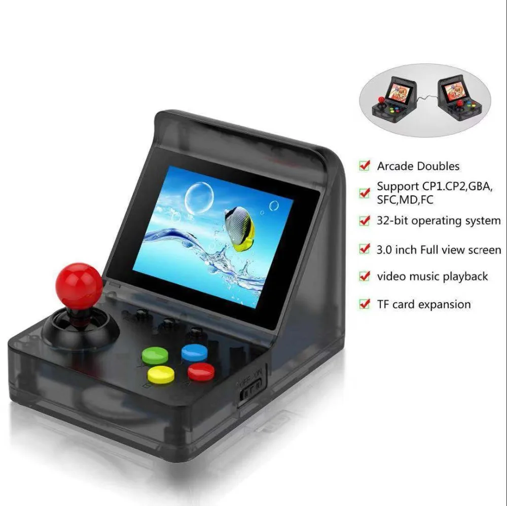 32Bit 3.0'' Mini Portable Retro Video Game Console Handheld Players Built-in 520 Classic Games Support Arcade Doubles Connection |