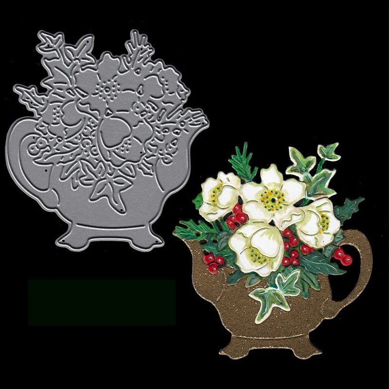 

Flower Cluster Teapot Fruits Shape Metal Cutting Dies For DIY Scrapbooking Craft Paper Cards Making Template 2019 Hot Sell