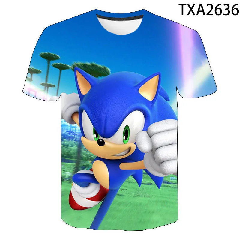 

Fashion Cartoon Anime Hedgehog Cool 3D Print T Shirt Summer Style Men Women Children Short Sleeve Boy Girl Kids Casual Cool Tops