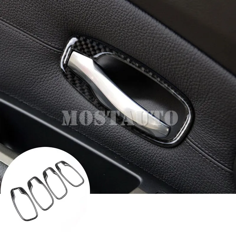 4 шт. накладки на дверную ручку автомобиля из углеродного волокна для BMW 5 серии E60
