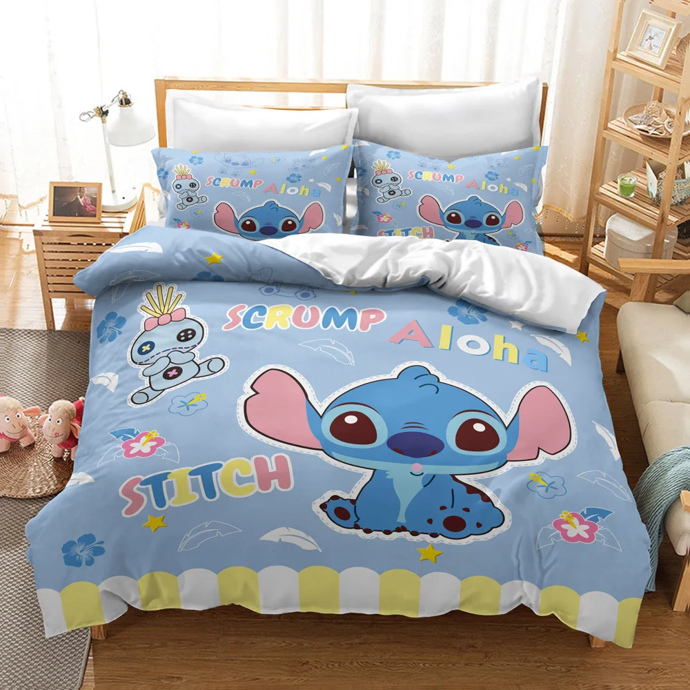Lilo e Ponto Conjunto de Cama Decoração do Quarto para Crianças Disney Casa Colcha Capa Twin Menino Menina Rainha Rei Tamanho Conjunto 3d 4 Conjunto de cama do lilo e stitch