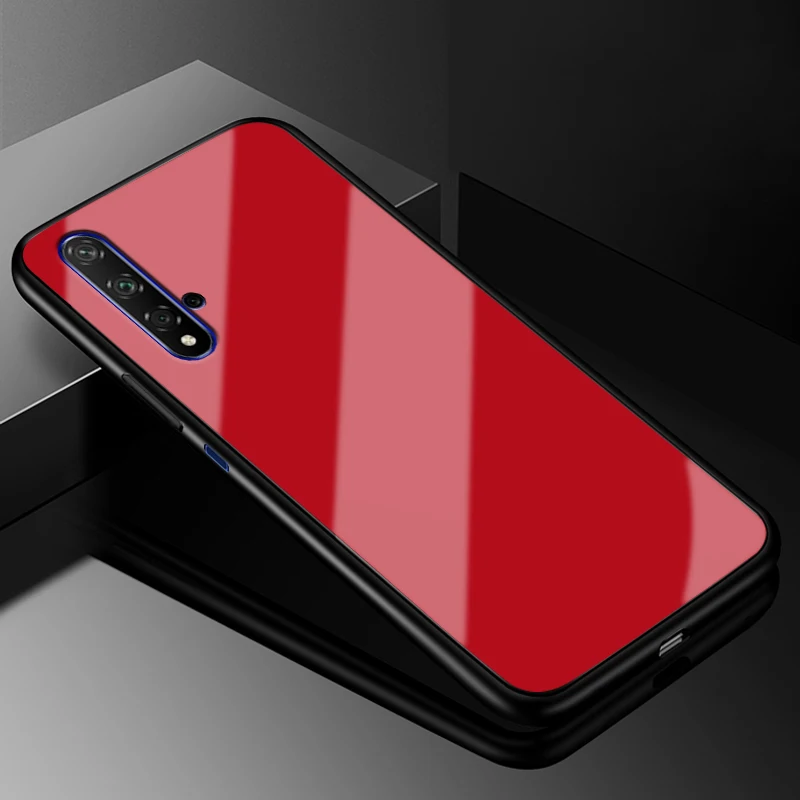 24 Для huawei Nova 5 T чехол Nova5T PC Пластиковый стеклянный чехол для телефона черный ТПУ бампер чехол для huawei Nova 5 T Nova 5 T чехол - Цвет: 24