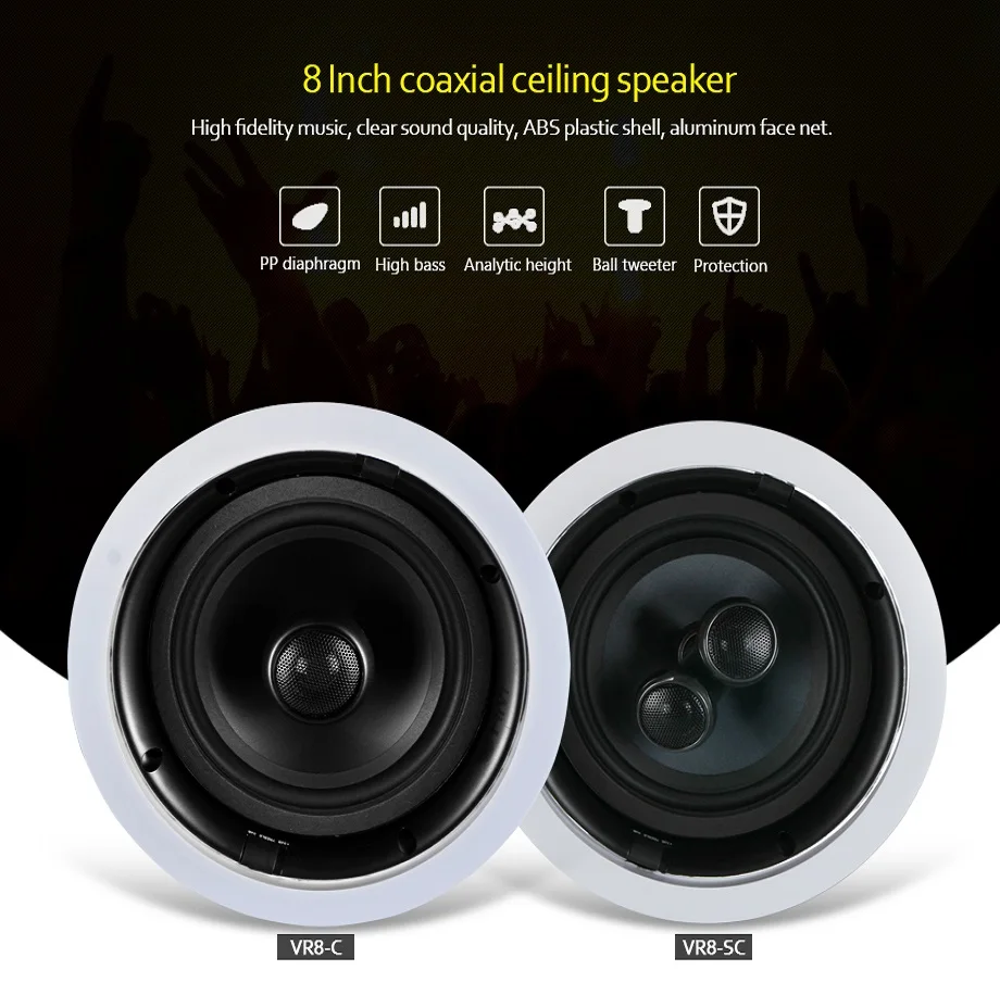 Oupushi VR8 SC 10 80 Вт Полнодиапазонный настенный динамик двухканальный - Цена: 10 953,94 руб.