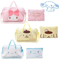 anime kawaii cartoon my melody pom pom purin cinnamoroll kitty folding duffel school bag waterproof storage bag travel bag gifts