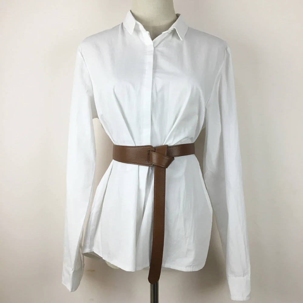 Новый черный широкий корсет женский кожаный пояс галстук Пояс тонкий коричневый